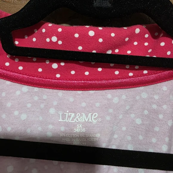 Liz & Me Women's Pink Polka Dot Shirt - Picture 2 of 8